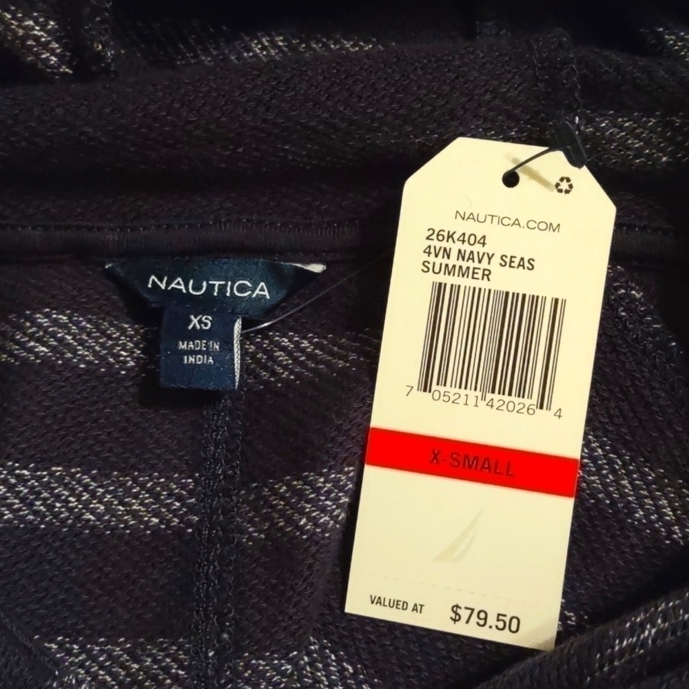 Nautica Navy Seas Summer Hooded Beach Jacket Size: Extra Small. NWT - Picture 8 of 9